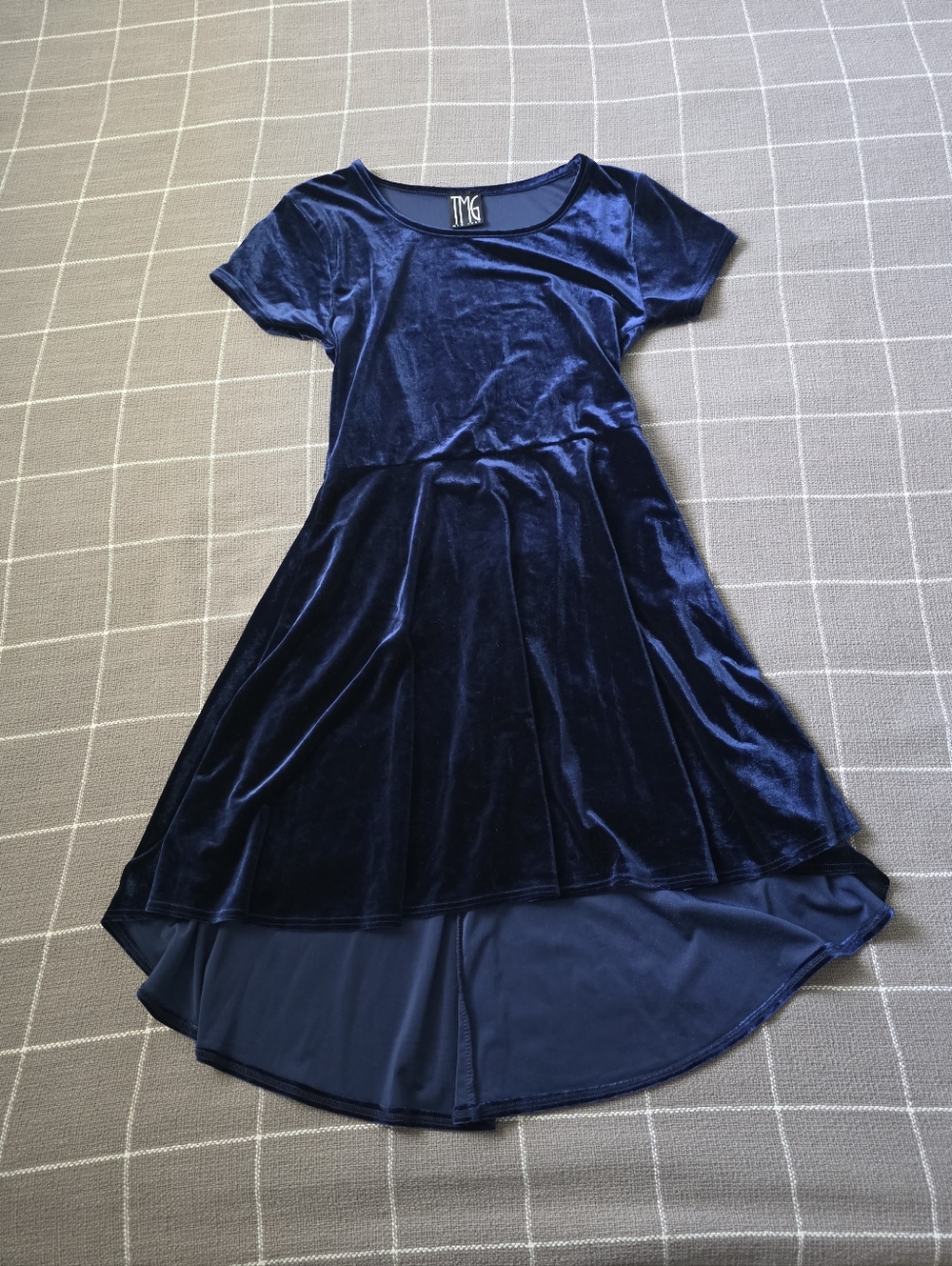 Vtg 90s TMG Velour Baby Doll Dress